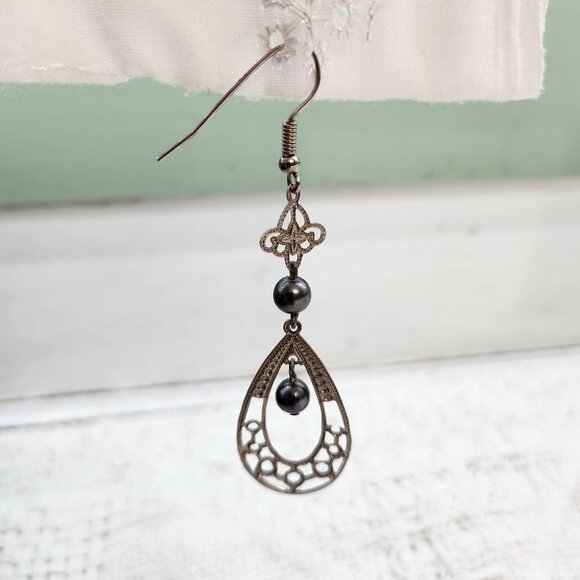 BFD Bohemian dangle earring set Black & Silver Toned - Picture 5 of 6